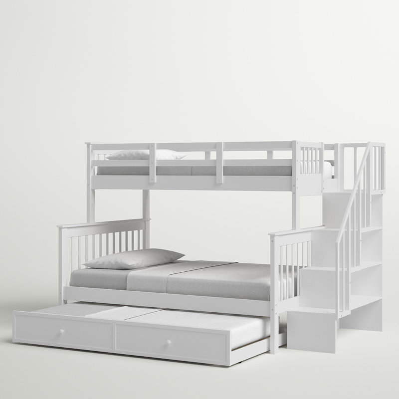 Three Posts™ Baby & Kids Alaina Twin Over Full Solid Wood Bunk Bed with